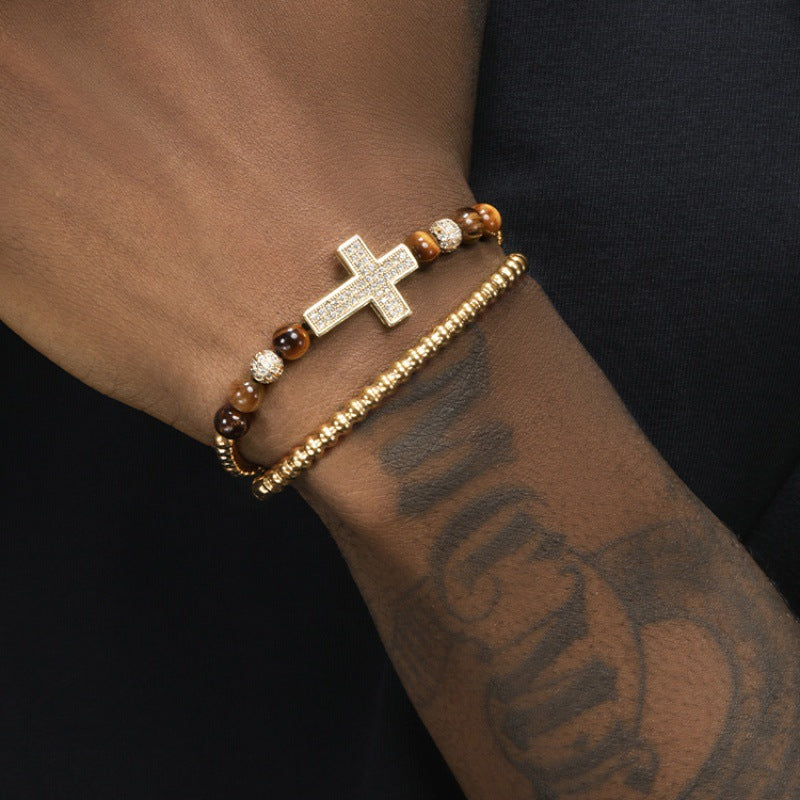 Manifestation Series|Cross-shaped beaded bracelet