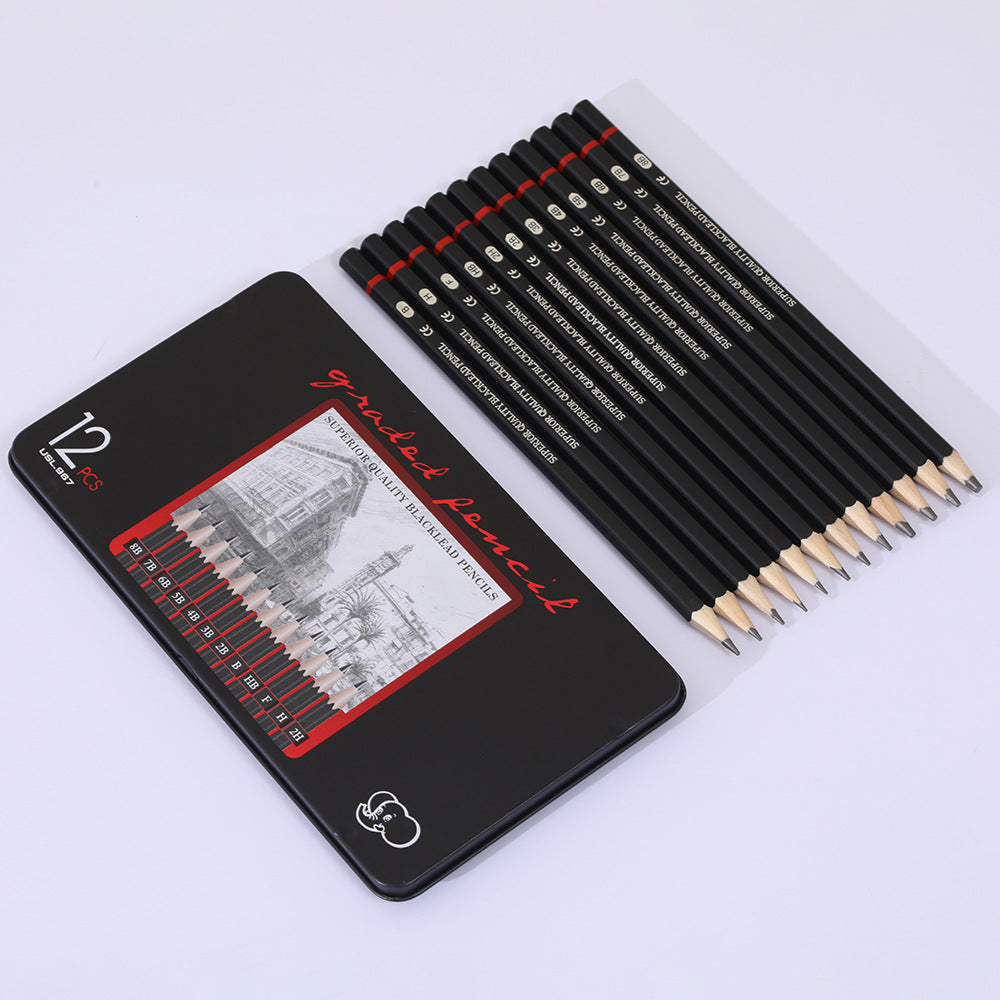 2H-8B Sketching Pencils in Tin Box