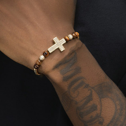 Manifestation Series|Cross-shaped beaded bracelet