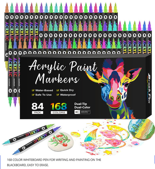 Double-Ended Acrylic Marker-Set of 12/24 PCS (24/48 colors)