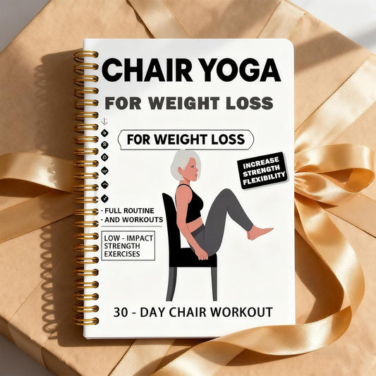 30-Day Chair Yoga Weight Loss Spiral Notebook Exercise Guide