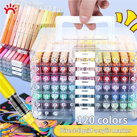 Direct Liquid Soft-Tip Acrylic Markers - 24/36/48/60/84/120 Colors