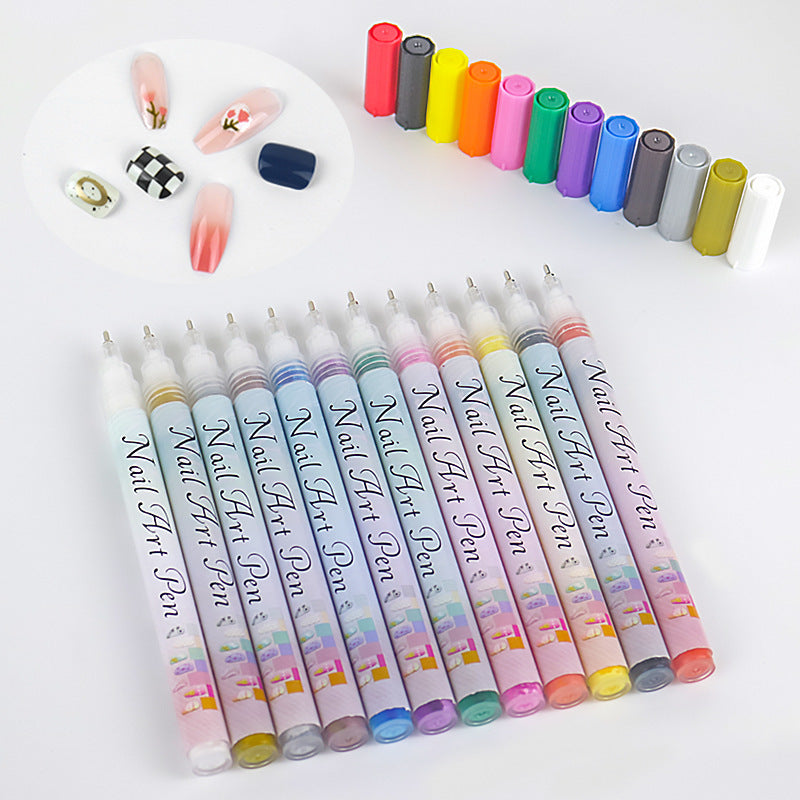 Nail art graffiti pen-Set of 12(0.7mm)