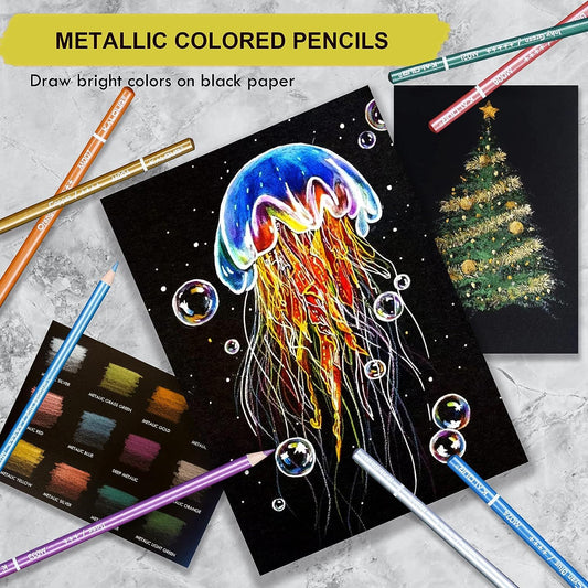 KALOUR 72 Metallic Oil-Based Colored Pencils