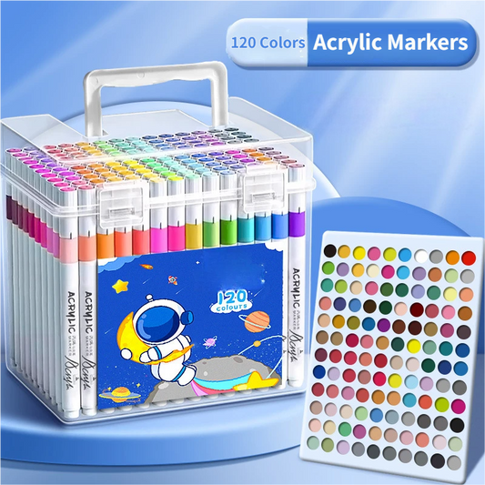 120 Colors Acrylic Paint Markers Children's Cartoon Drawing Pens
