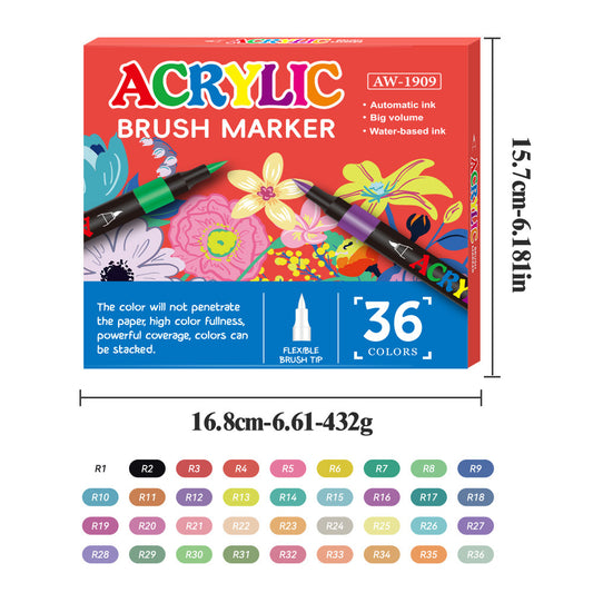 Soft-tip Acrylic Marker Art Set 36/48/60/80/120/168 Colors