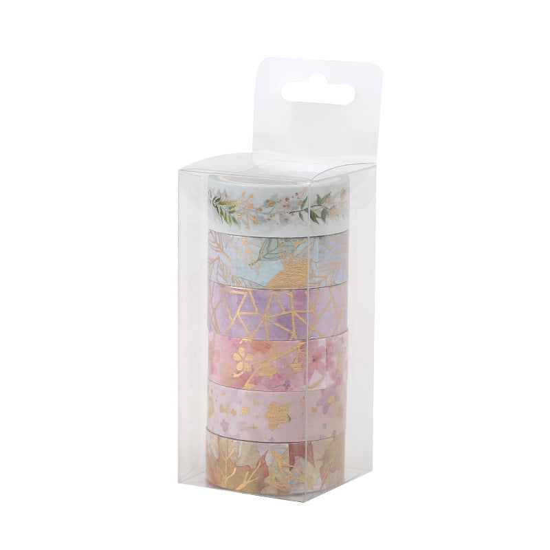 Flowers Gold Foil Washi Tape - 6 rolls per box