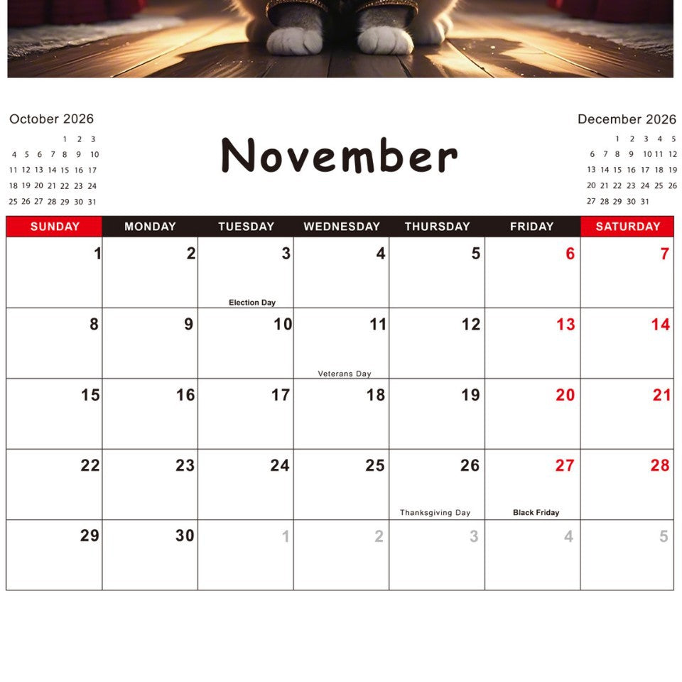 2026 New Stylish Cats Creative Calendar