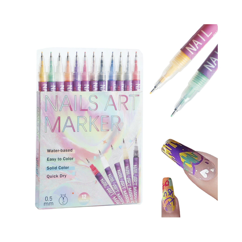 Nail Art Graffiti Pen-Set of 12(0.5mm)