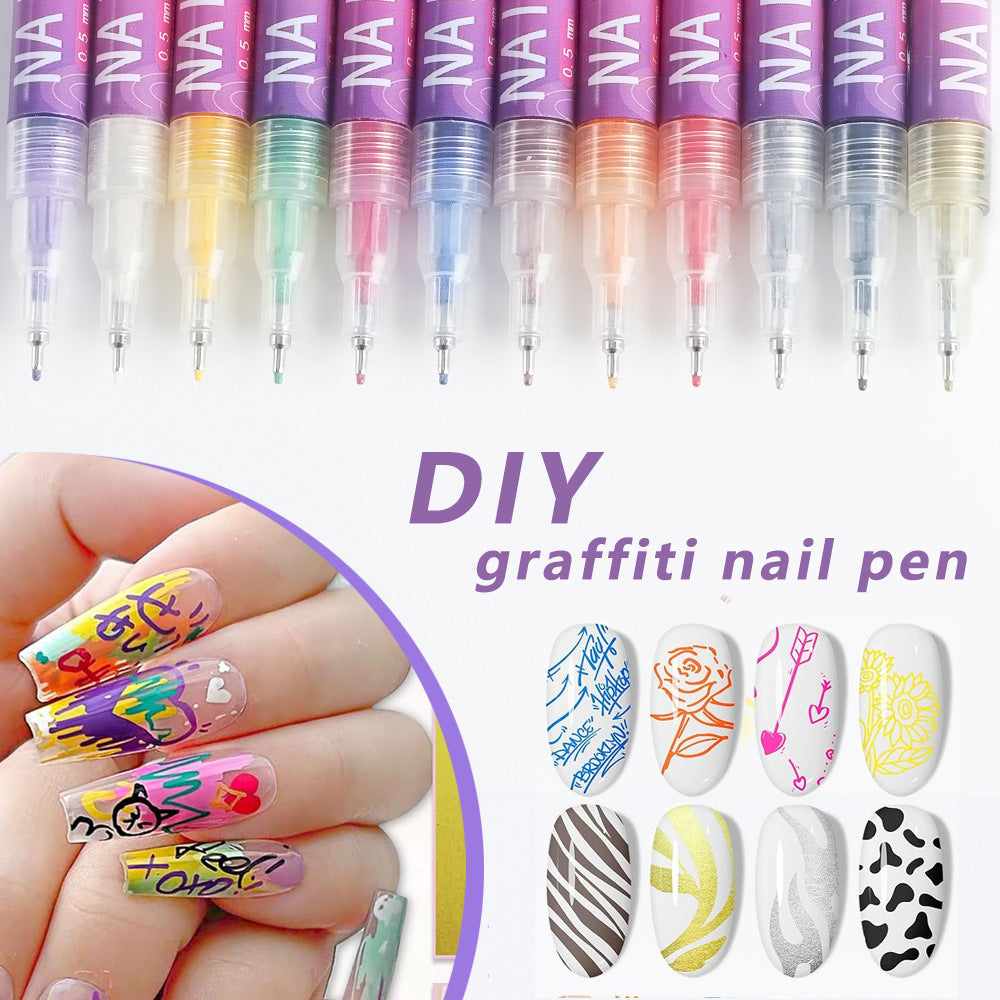 Nail Art Graffiti Pen-Set of 12(0.5mm)