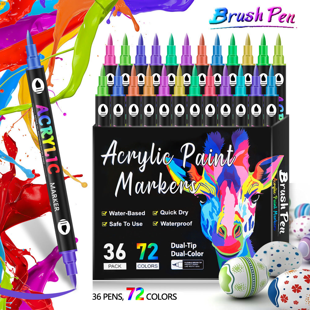 Double-Ended Acrylic Marker-Set of 12/24 PCS (24/48 colors)