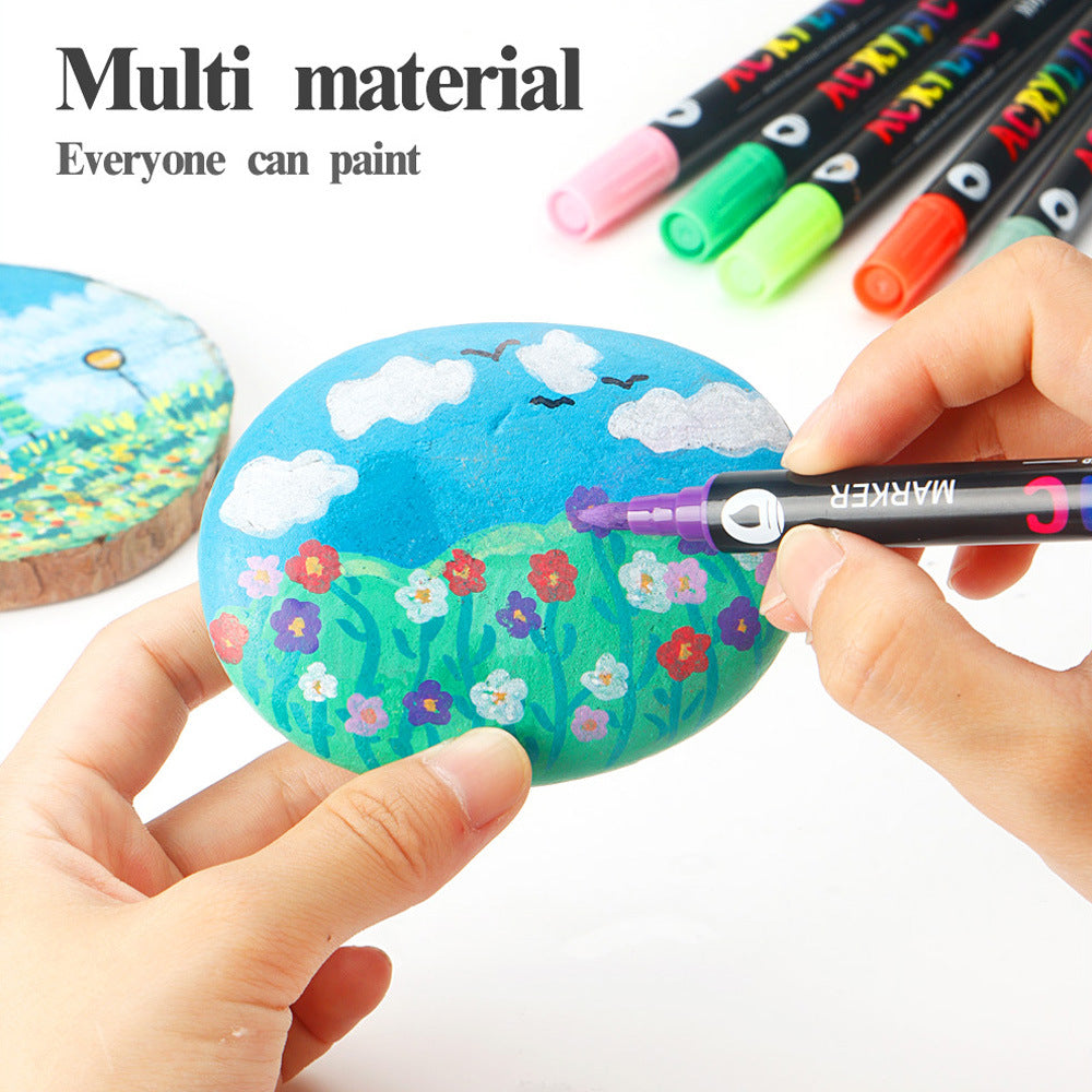 Double-Ended Acrylic Marker-Set of 12/24 PCS (24/48 colors)