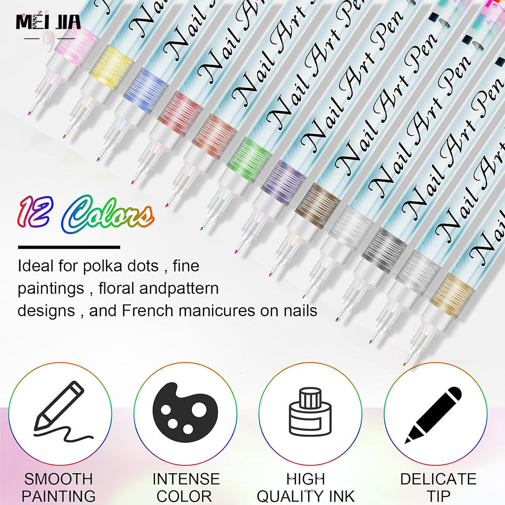 Nail Art Fineliner Pen-Set of 12