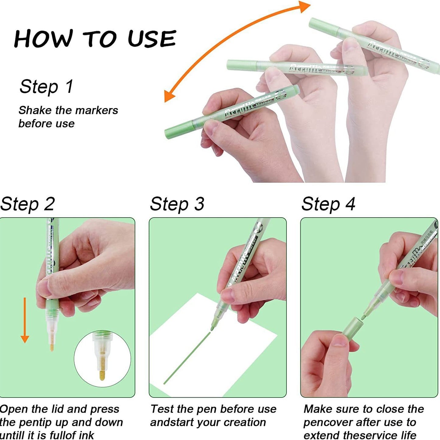 Quick-Drying Acrylic Markers - 12/18/24/36/48/60 Color Set