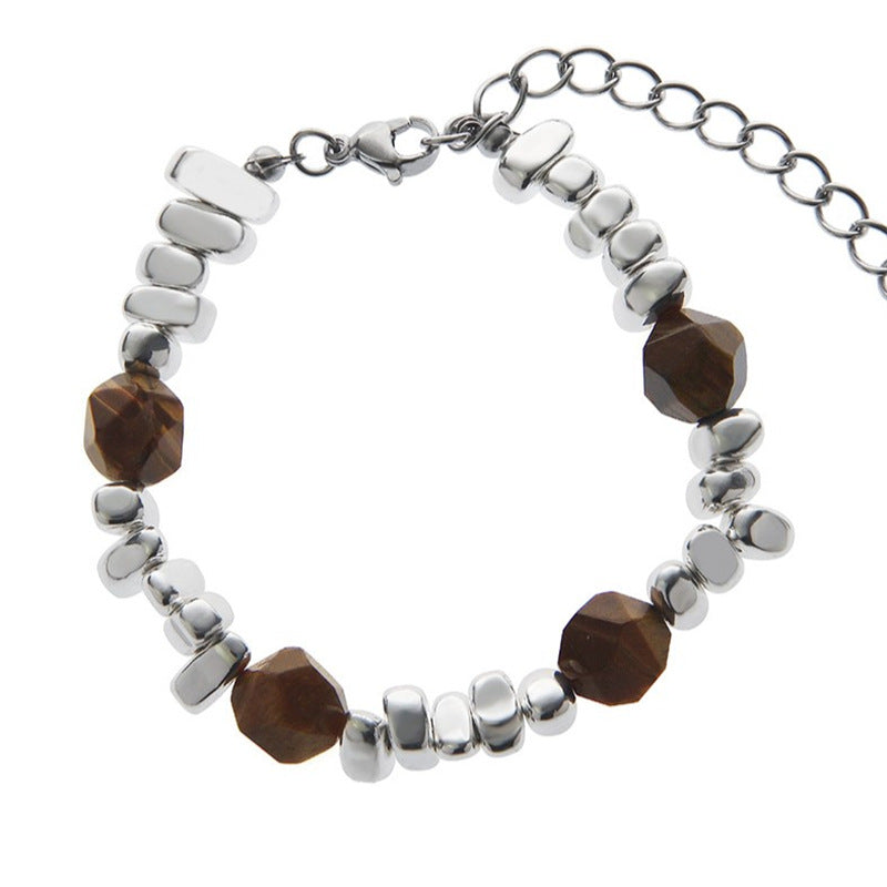 Manifestation Series|stone and broken silver bracelet