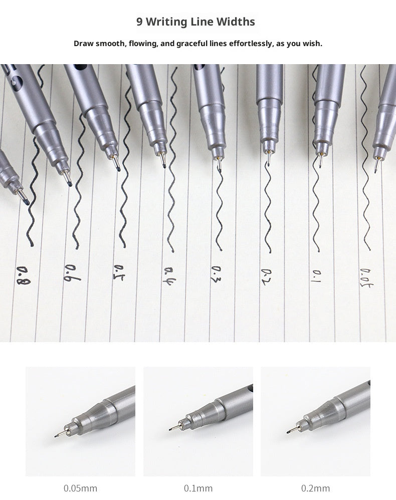 8050 Fine-Tipped Technical Pens for Hand-Drawing - Set of 9