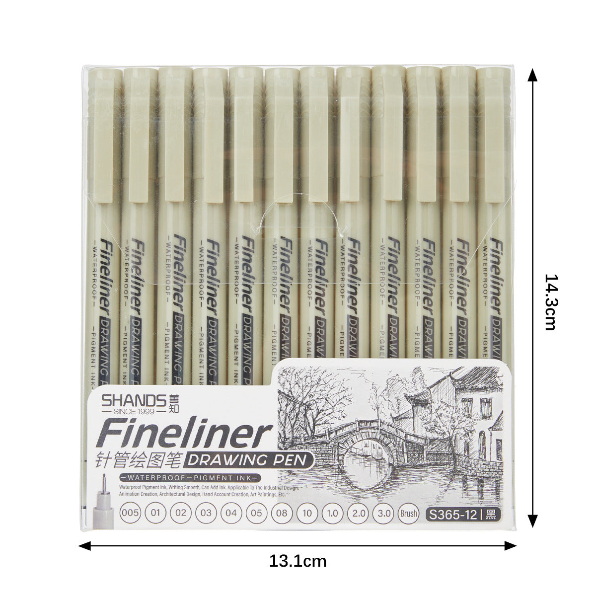 Black Fineliner Pens - Set of 12