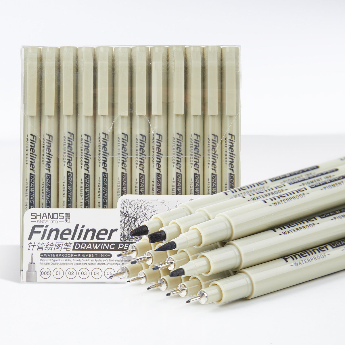 Black Fineliner Pens - Set of 12