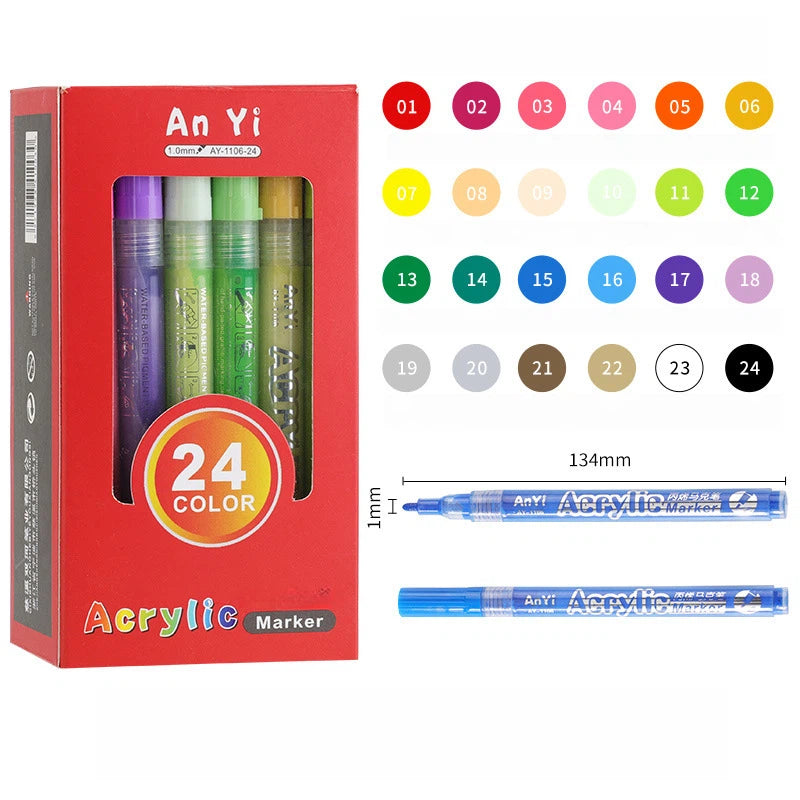 Quick-Drying Acrylic Markers - 12/18/24/36/48/60 Color Set