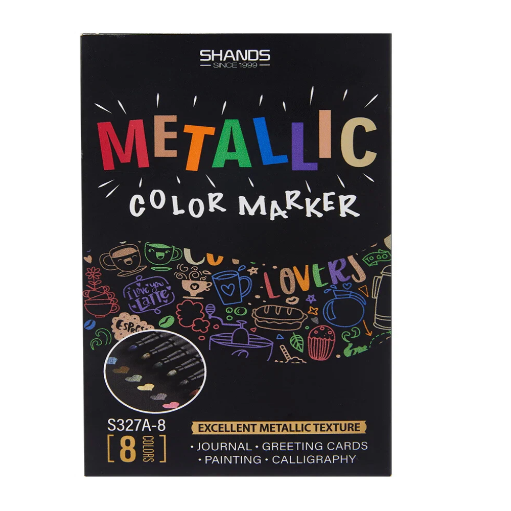 Metallic Paint Twin Marker Pens-8/12 PCS