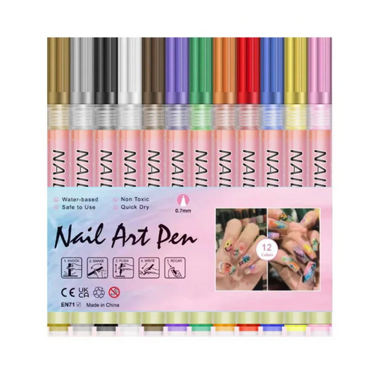 Nail art graffiti pen-Set of 12(0.7mm)