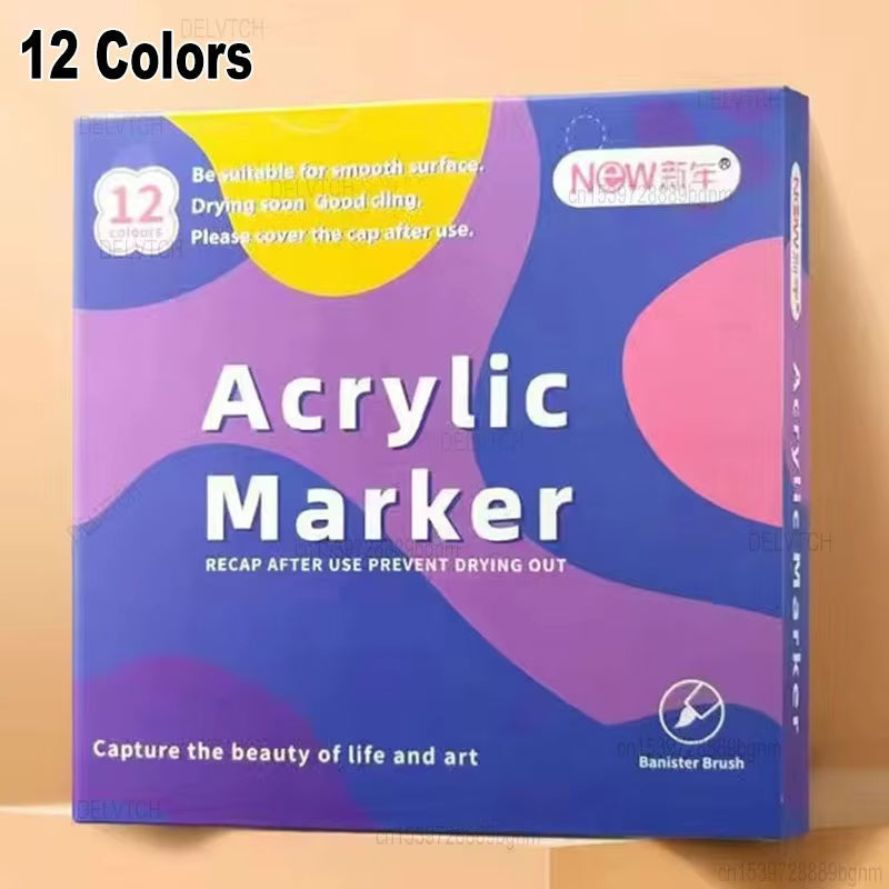 Acrylic Soft-tip Markers 12/24/36/48 Colors