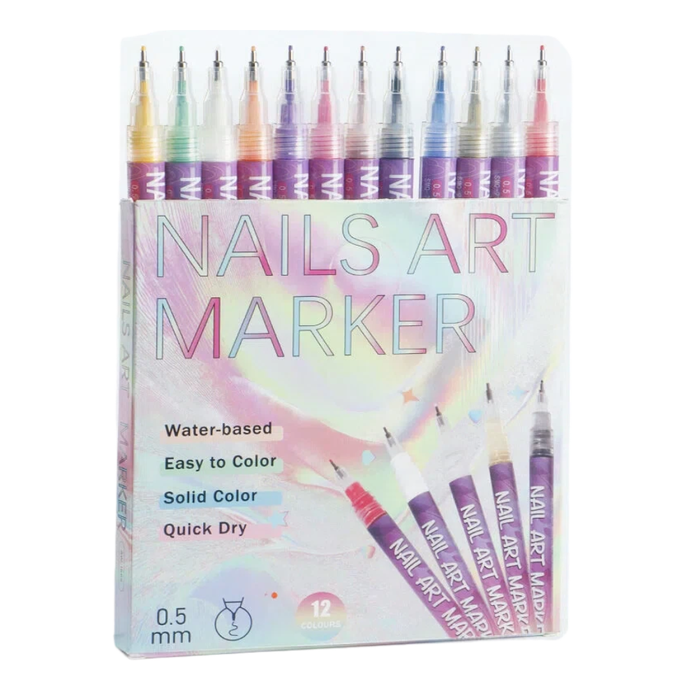 Nail Art Graffiti Pen-Set of 12(0.5mm)