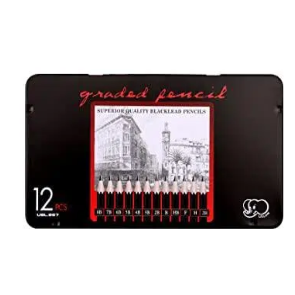 2H-8B Sketching Pencils in Tin Box