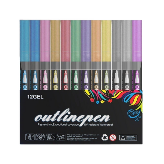 Double Line Outline Pens-8/12/24/36 Colors