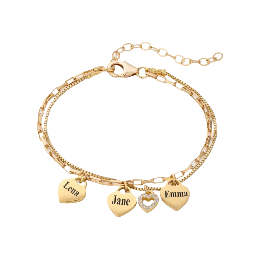 Personalize|Olivia Bracelet - Mom bracelet with kid's names - Gold