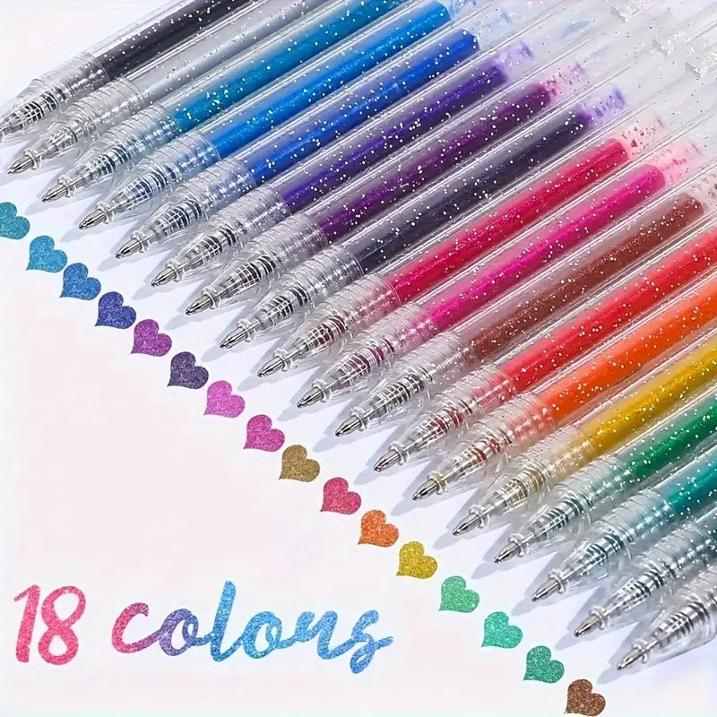 Glitter Gel Pen Set-Set of 18