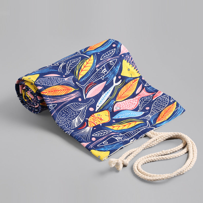 Colorful Cloth Pencil Case Stationery Organizer 24 Hole
