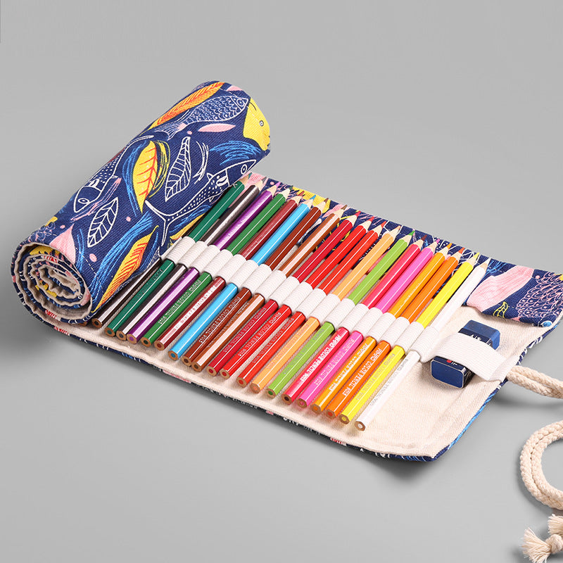 Colorful Cloth Pencil Case Stationery Organizer 24 Hole