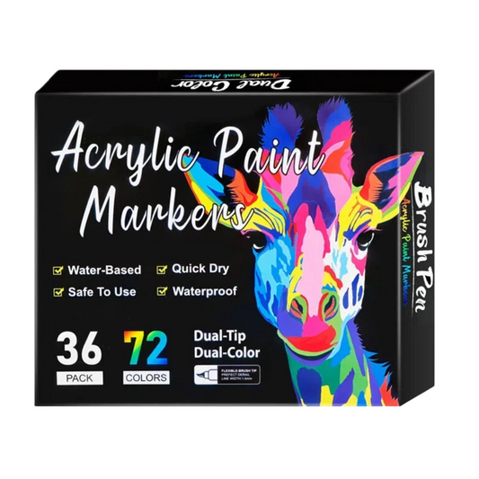 Double-Ended Acrylic Marker-Set of 12/24 PCS (24/48 colors)