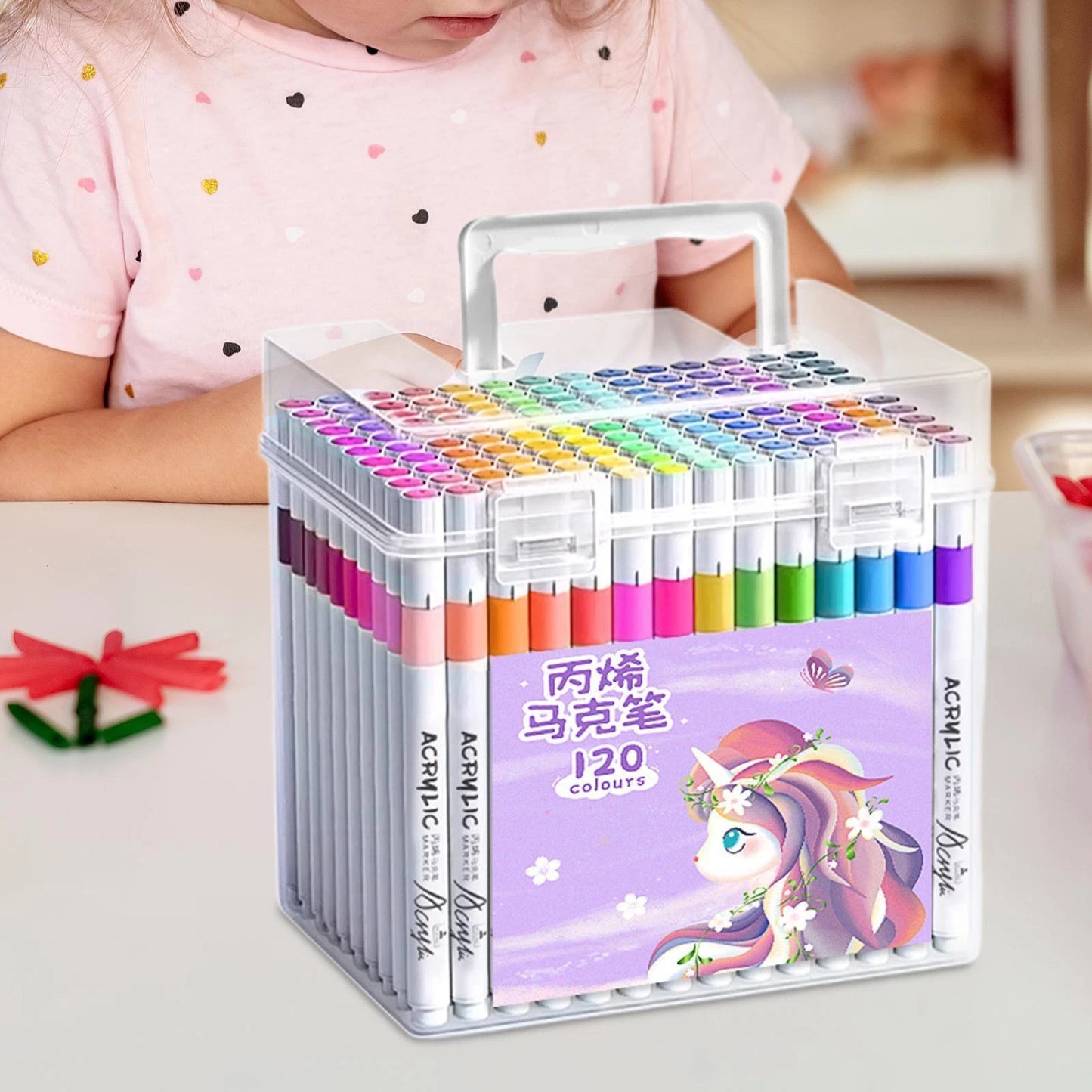 120 Colors Acrylic Paint Markers Children's Cartoon Drawing Pens