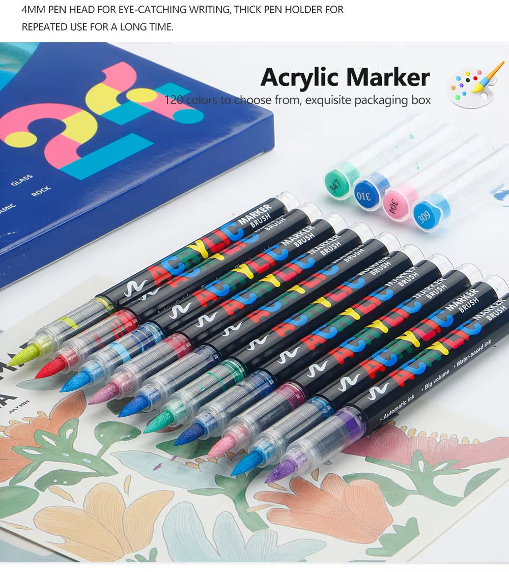 Direct-liquid Soft-tip Acrylic Marker 24/36/48/60/72 Colors