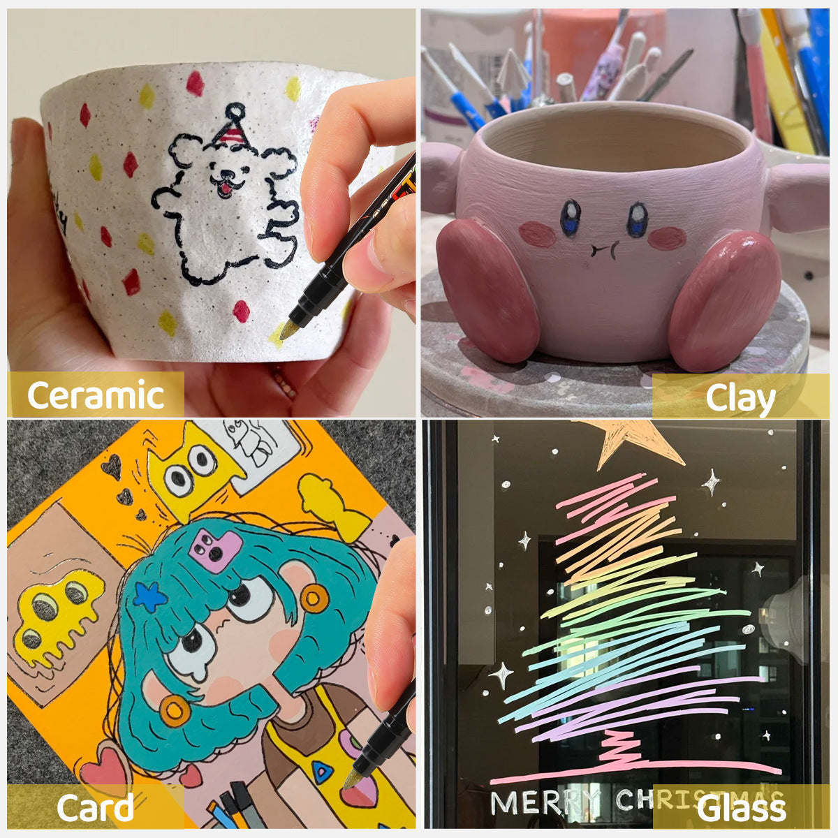 Metallic Paint Twin Marker Pens-8/12 PCS