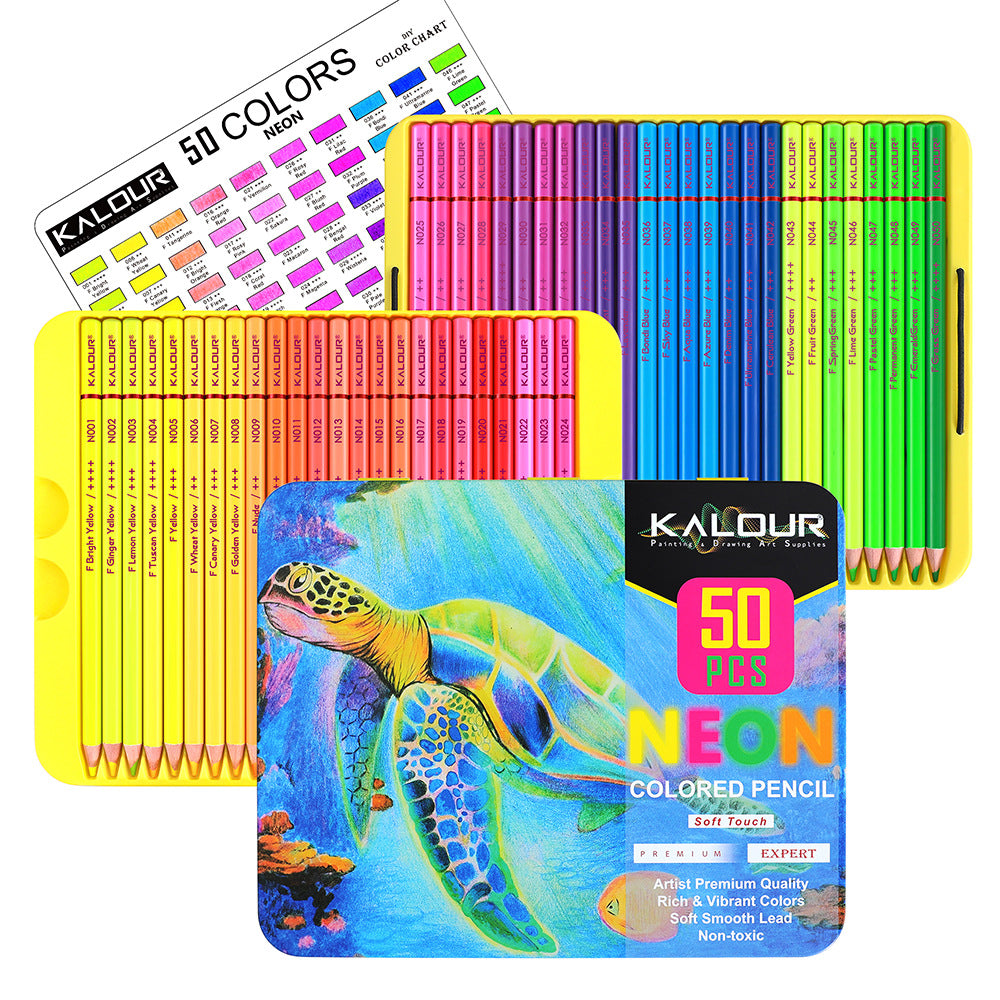 KALOUR 50 Fluorescent Colored Pencils