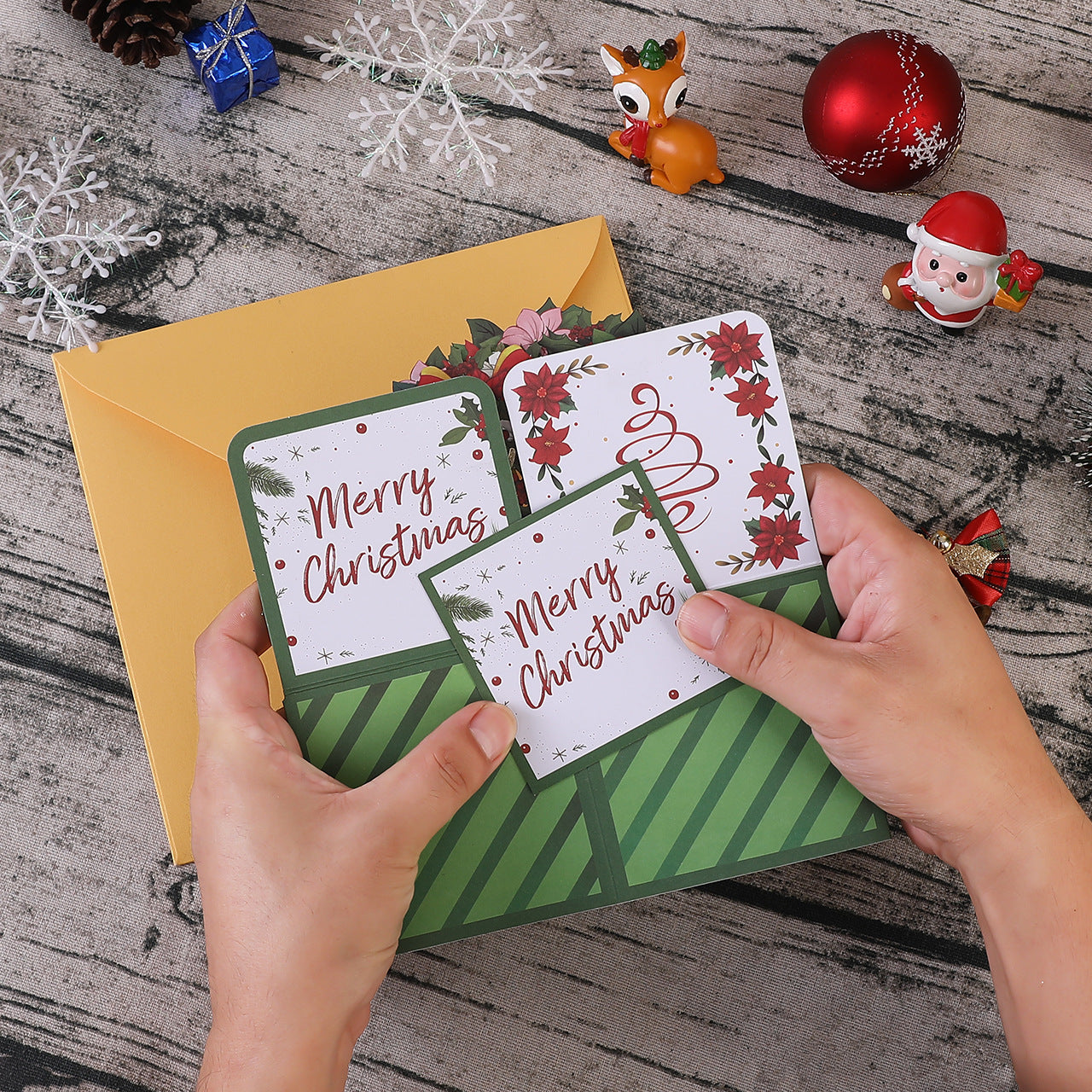 Christmas Wreath Pop-up 3D Greeting Card