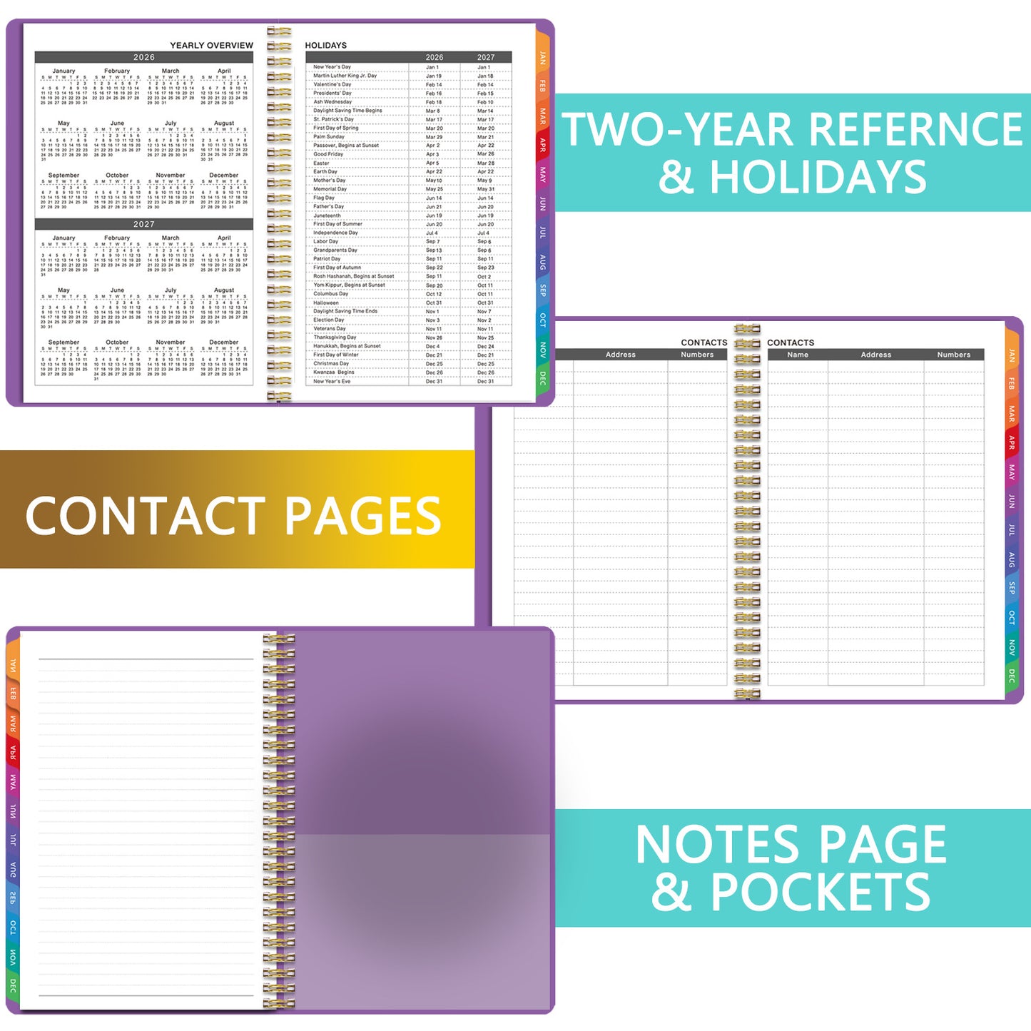 2026 Planner Notebook A5 Spiral Calendar