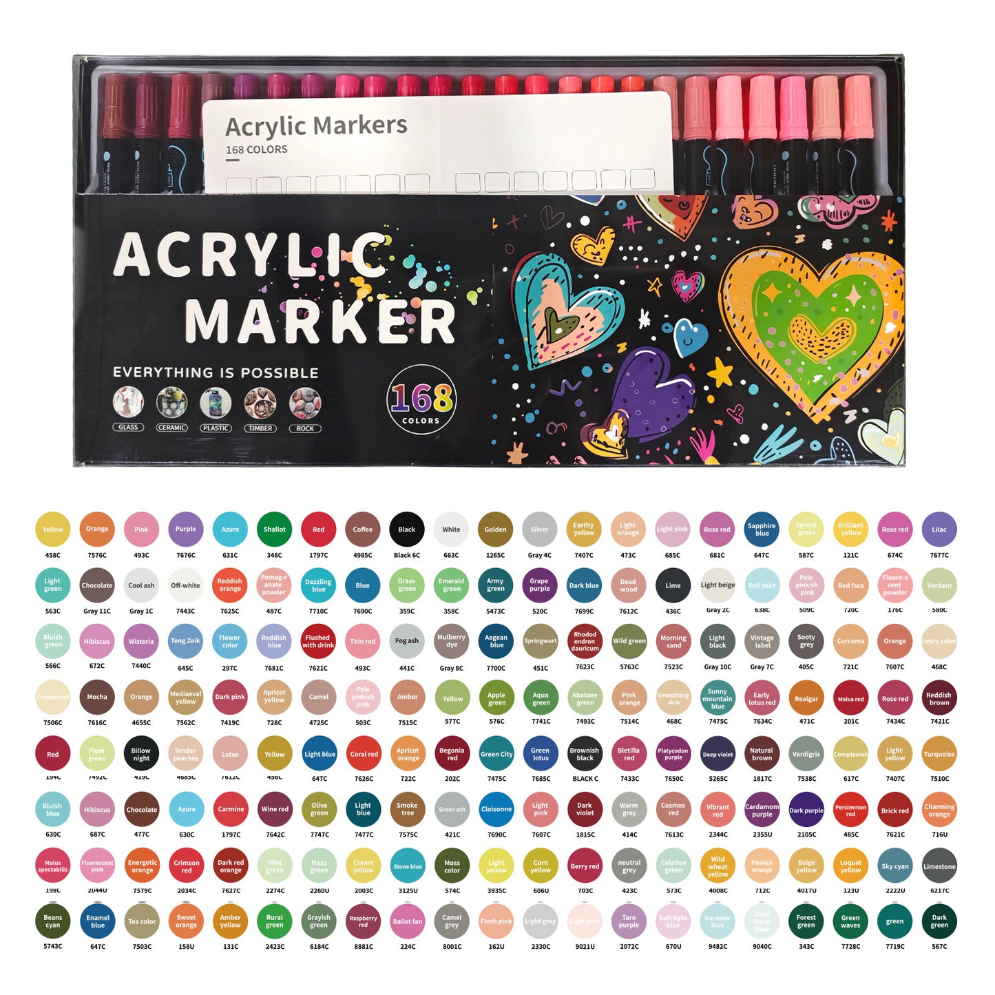 Christmas Double-ended Acrylic Markers 24/36/48/60/72/120/168 Colors