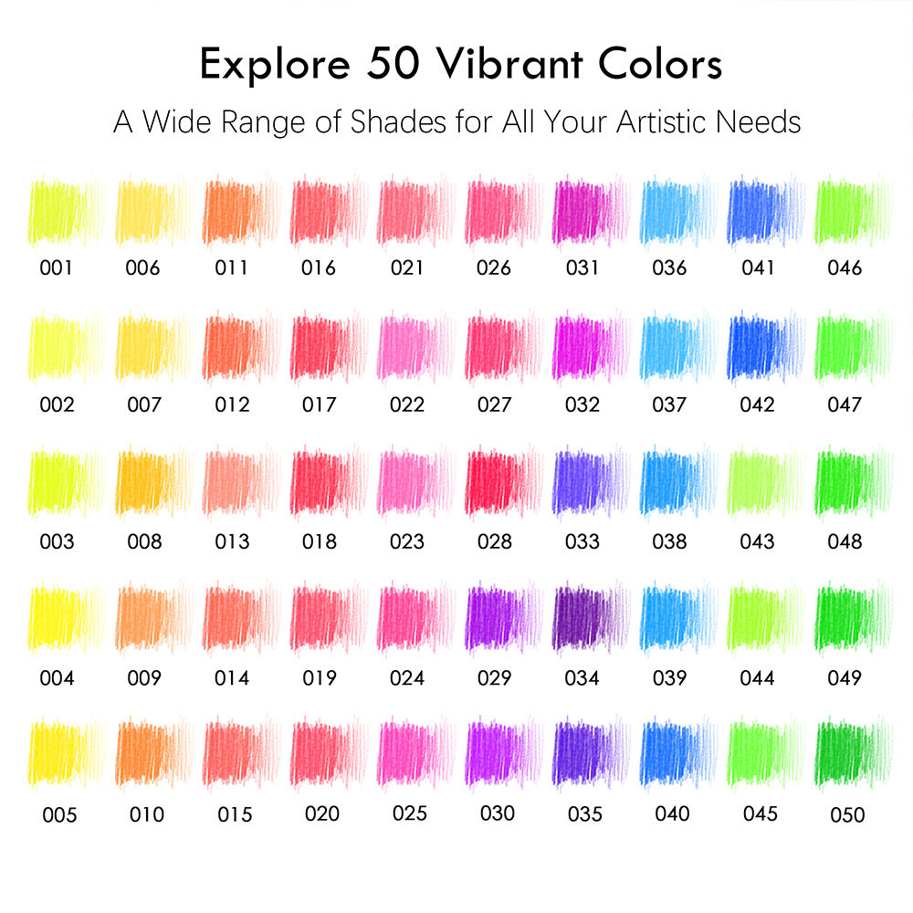 KALOUR 50 Fluorescent Colored Pencils
