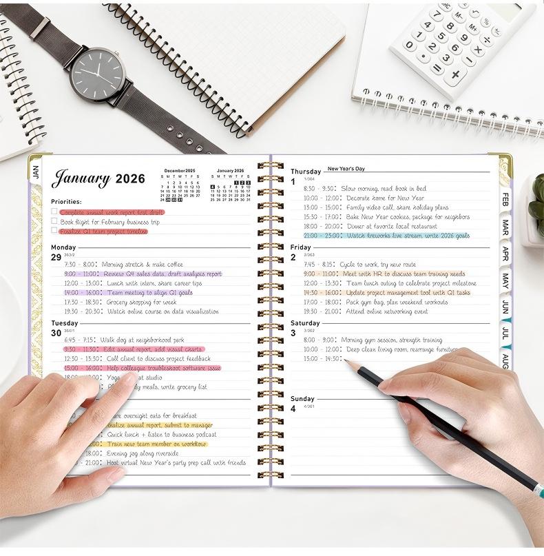 2026 Planner Notebook A5 Spiral Calendar 5 Colors