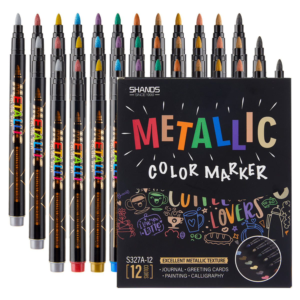 Metallic Paint Twin Marker Pens-8/12 PCS