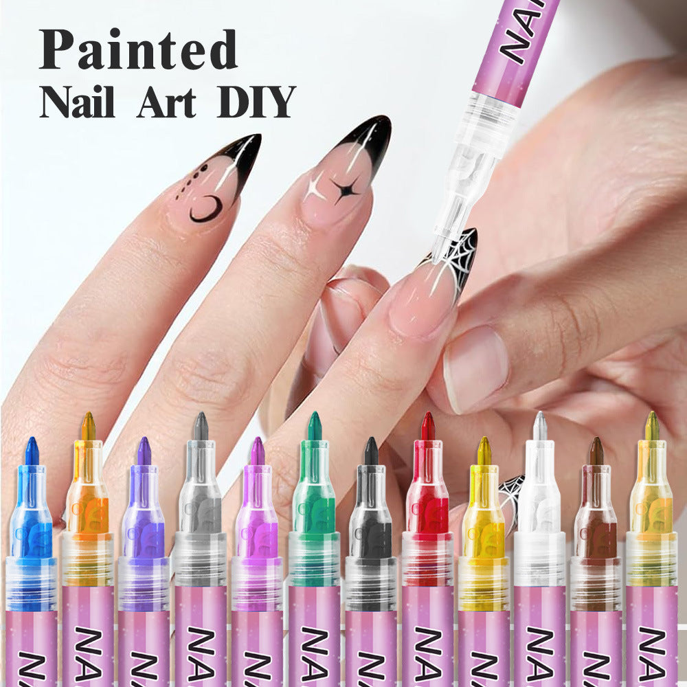 Nail art graffiti pen-Set of 12(0.7mm)