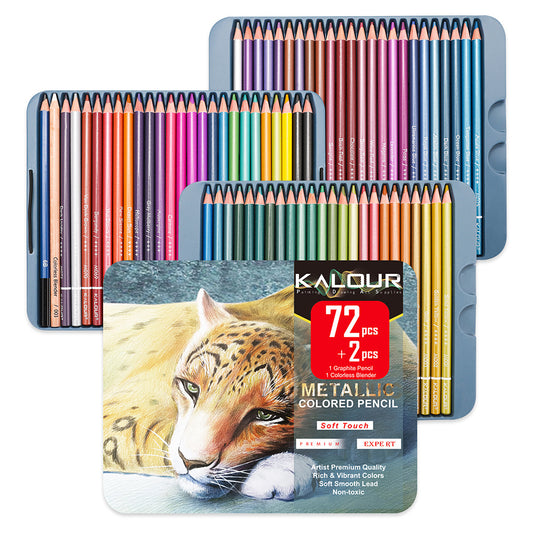 KALOUR 72 Metallic Oil-Based Colored Pencils