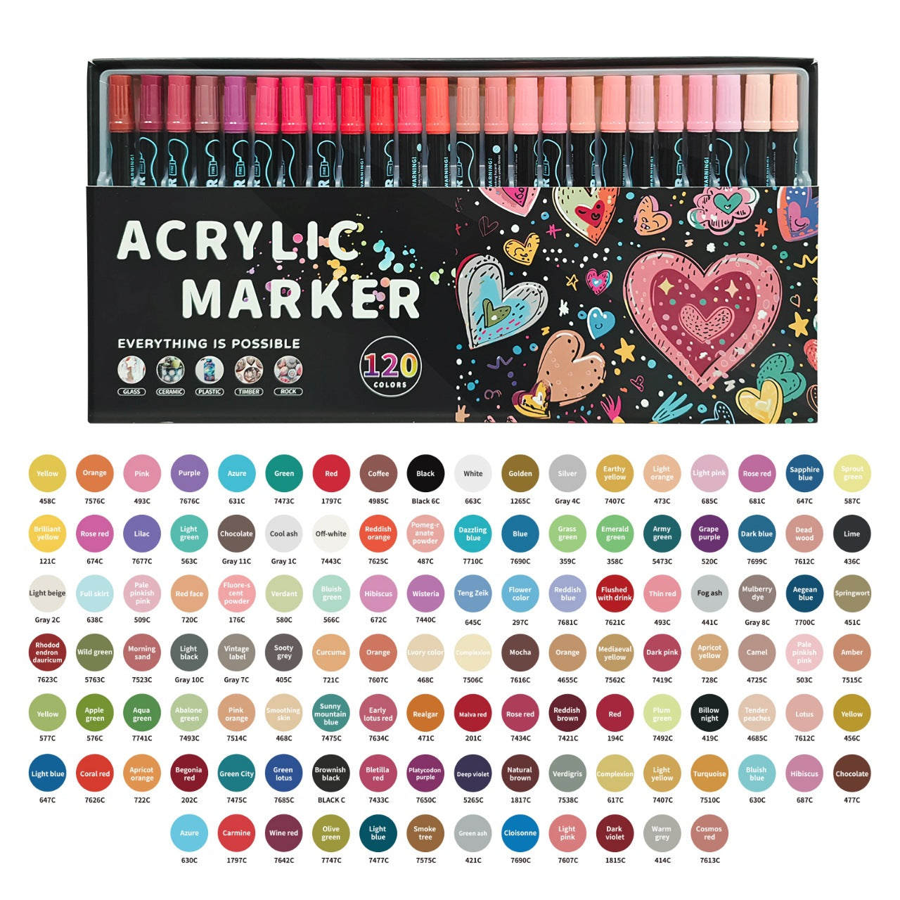 Christmas Double-ended Acrylic Markers 24/36/48/60/72/120/168 Colors