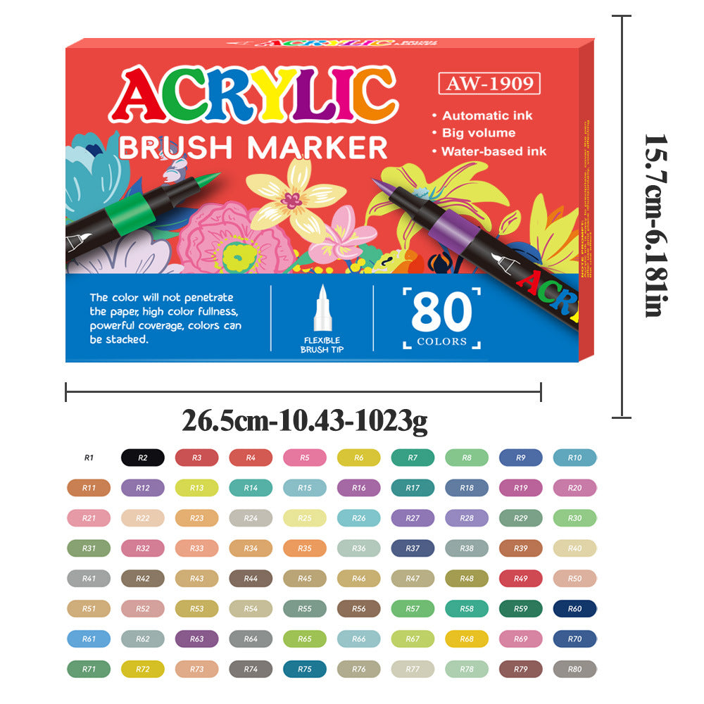 Soft-tip Acrylic Marker Art Set 36/48/60/80/120/168 Colors