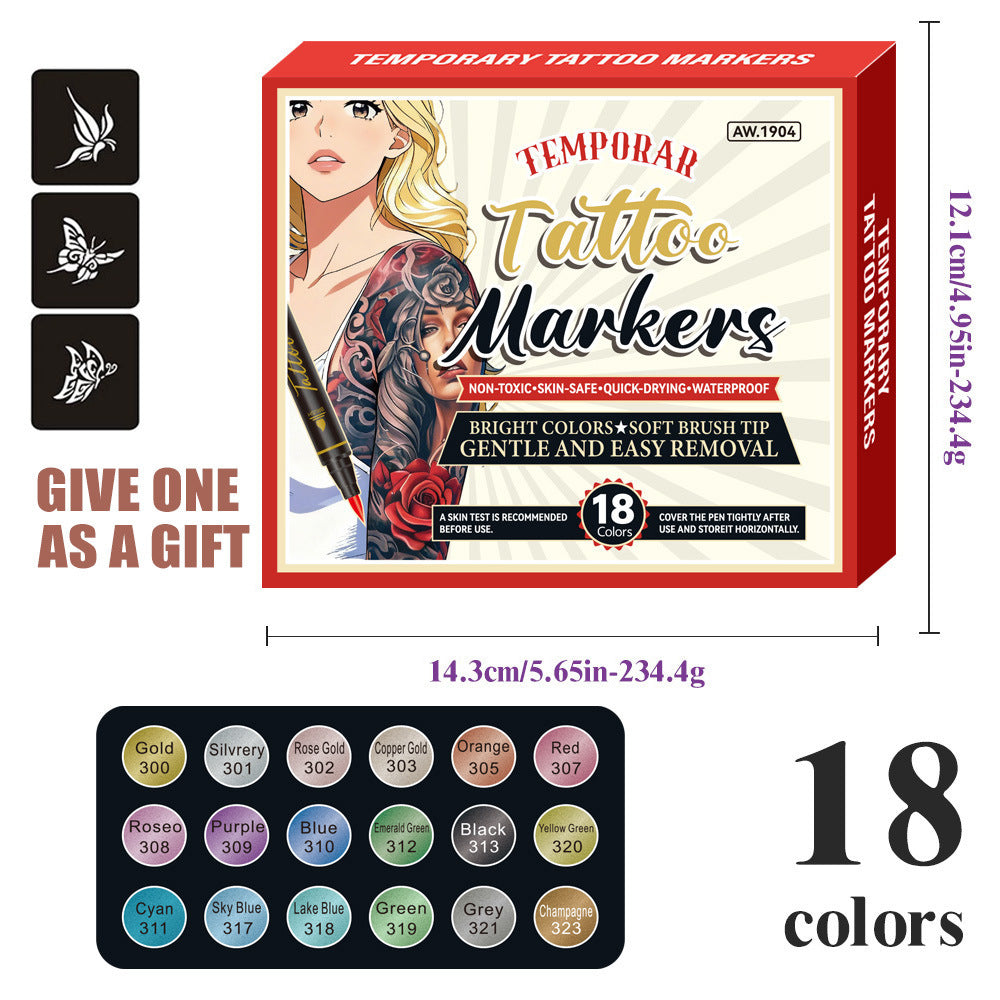Temporary Tattoo Markers Set