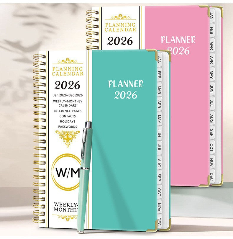 2026 Planner Notebook A5 Spiral Calendar 5 Colors